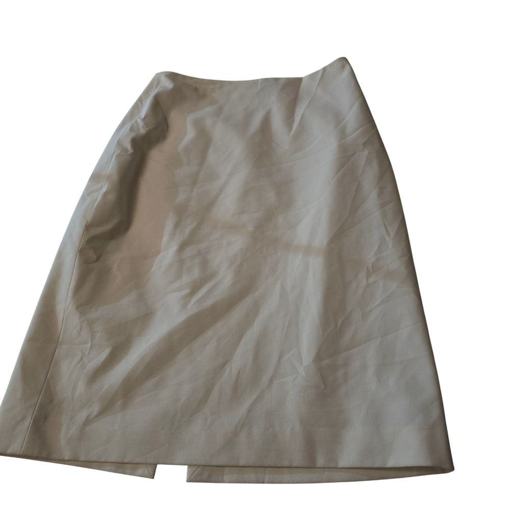 The Limited Stretch Cream Pencil Skirt Womens Size 4 Knee Length Back Vent Lined